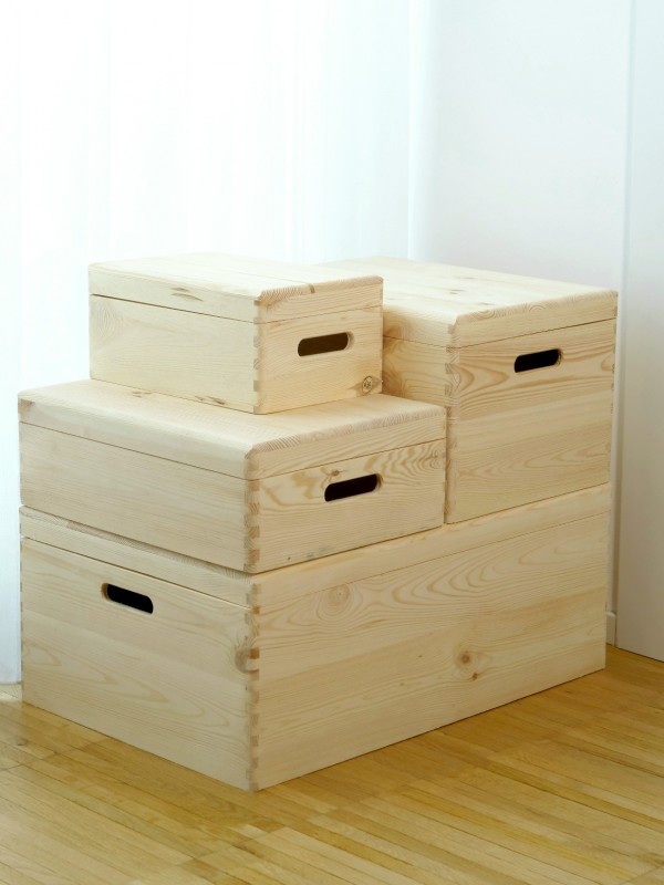 Box in legno con coperchio 30x40xh14cm