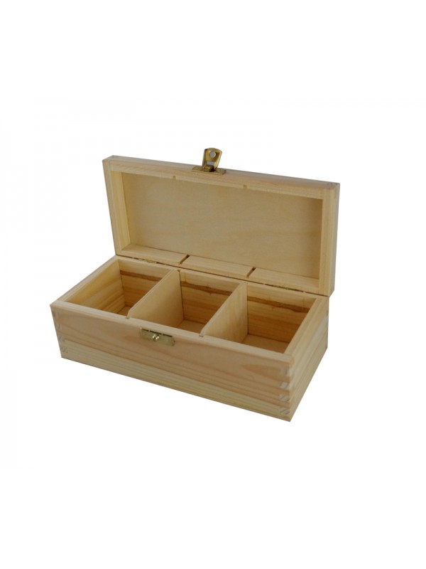 Organizer 3, 8x20,5cm h 7,5cm in legno di pino